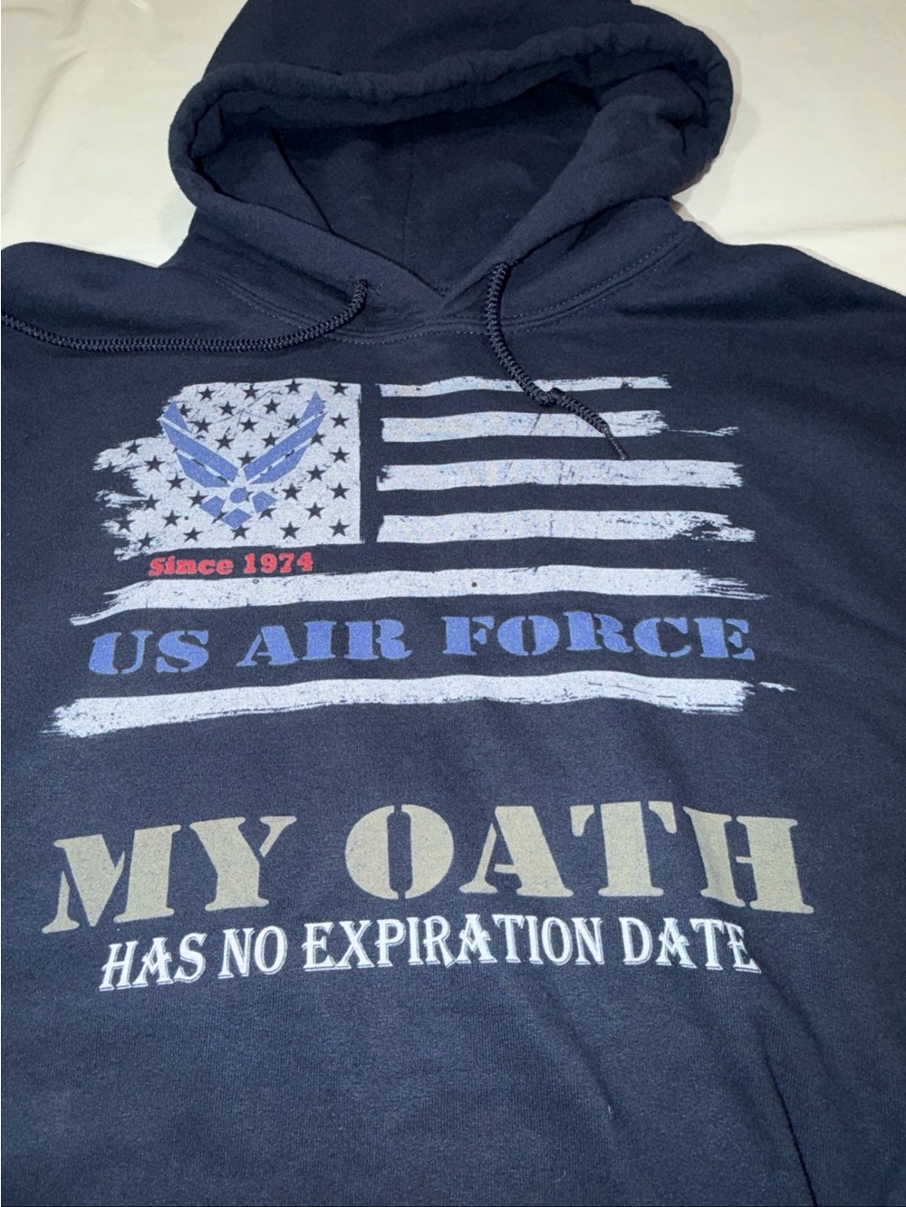 United States Air Force BLUE Hoodie Sweatshirt XL men My Oath Has No Expiration